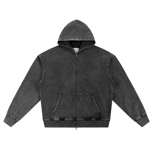 Matthew 5:14 Black Oversized Unisex Zip-Up Hoodie