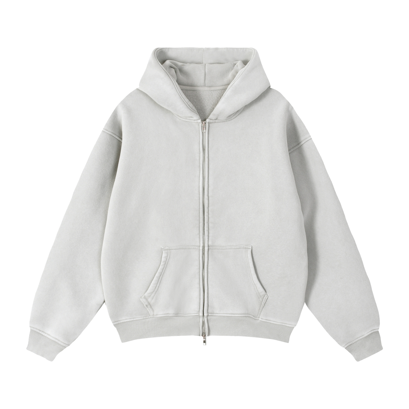 Seek God Zip-Up Gray Fleece Unisex Hoodie