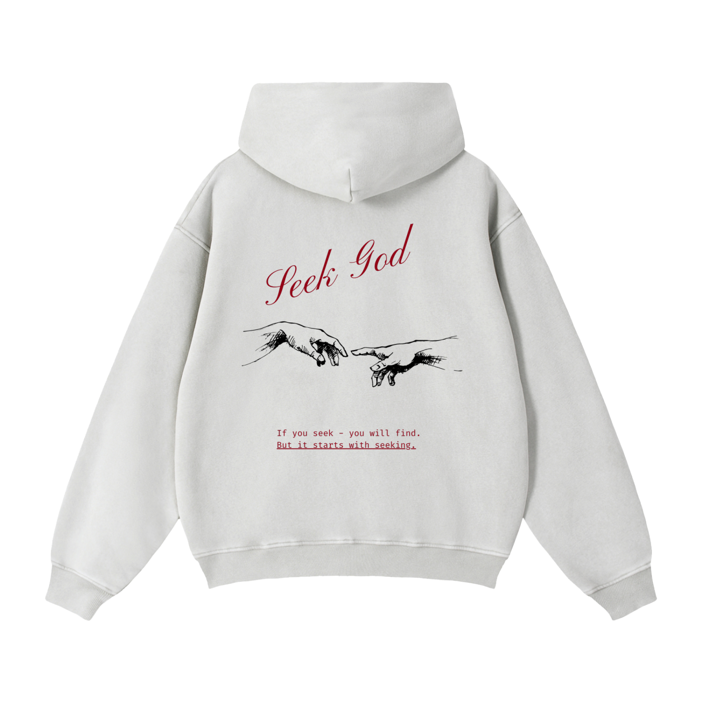 Seek God Zip-Up Gray Fleece Unisex Hoodie