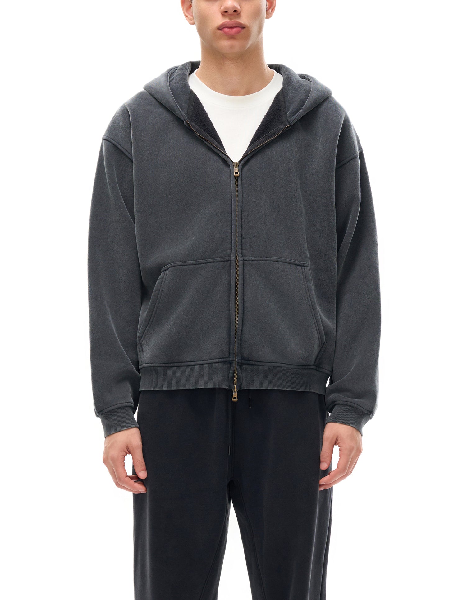 Seek God Zip-Up Gray Fleece Unisex Hoodie