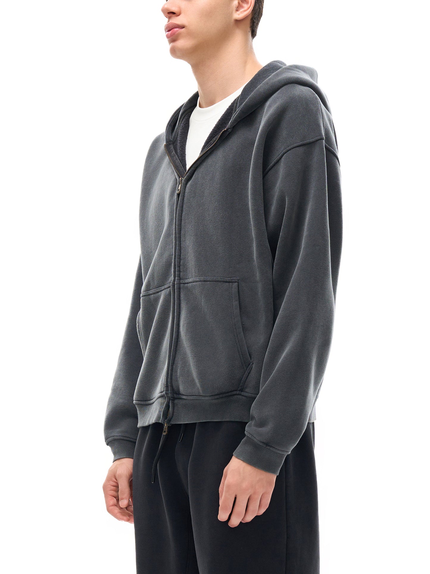 Seek God Zip-Up Beige Fleece Unisex Hoodie